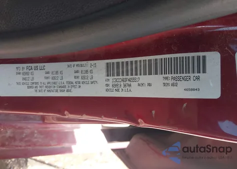 2015 Chrysler 200 Limited from USA, damaged, VIN 1C3CCCAB3FN655517